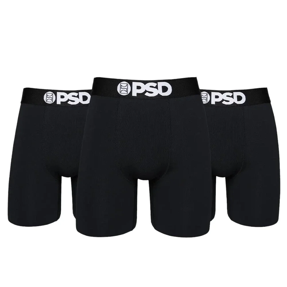PSD Boxer Briefs Men's XL Black 4-way Stretch Underwear Pack of 3 GBO3340